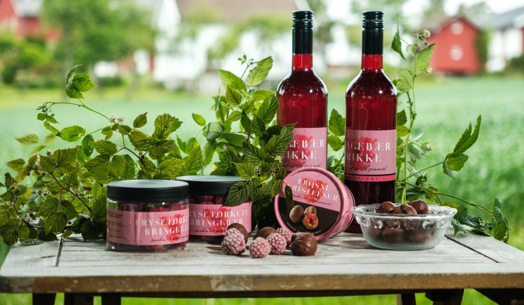 Roy Andersen and Åse-Marit Thorbjørnsrud own and operate Bringebærlandet. There they grow raspberries for fresh consumption and process berries that are not suitable for this. Their products include Frozen Temptations, Freeze-dried raspberries and Raspberry Drink in addition to raspberry wine in several forms.