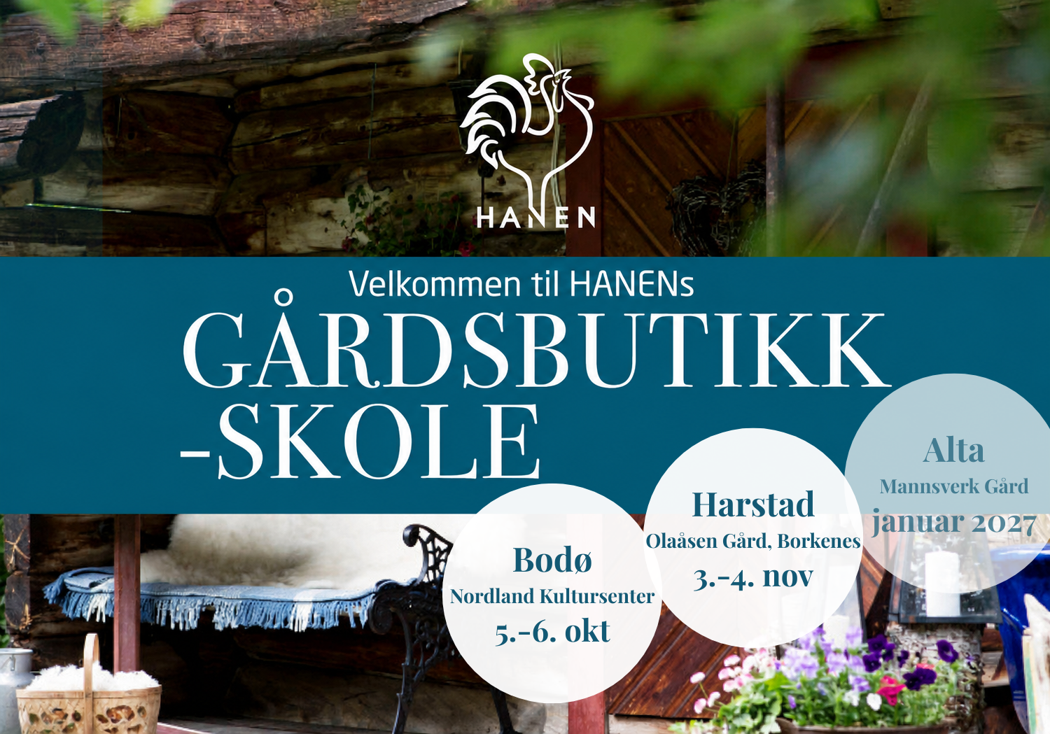 HANENs gårdsbutikkskolen arrangeres i Bodø, Harstad og Alta vinteren 2026/2027